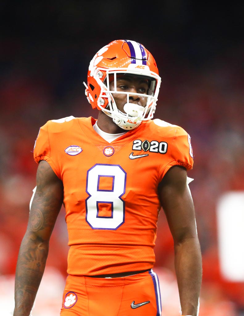 Clemson WR Justyn Ross wearing all orange.