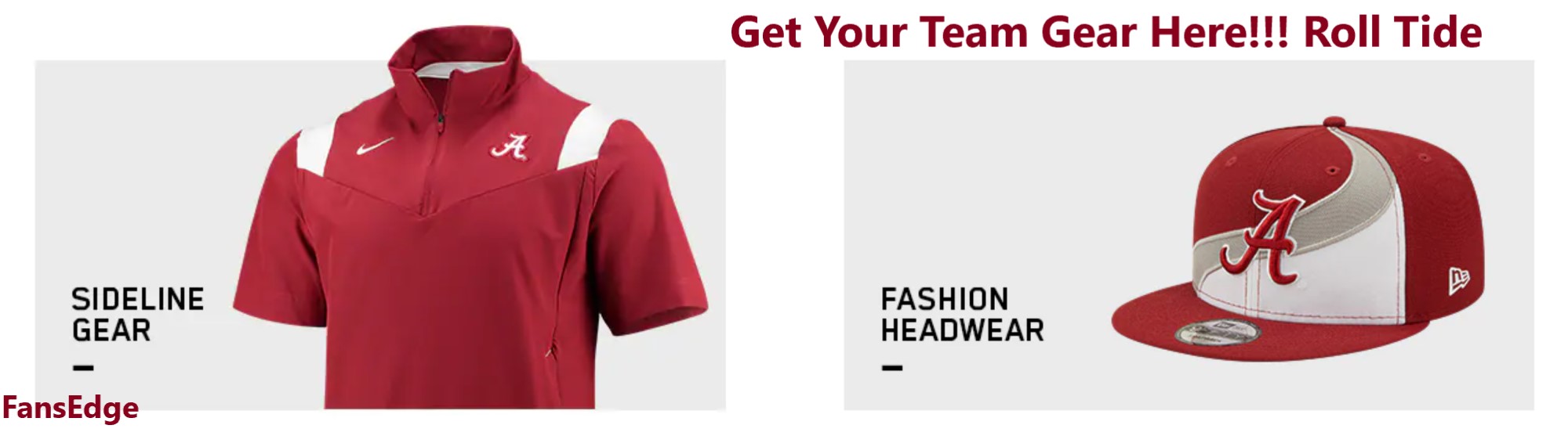 Alabama crimson tide apparel ad