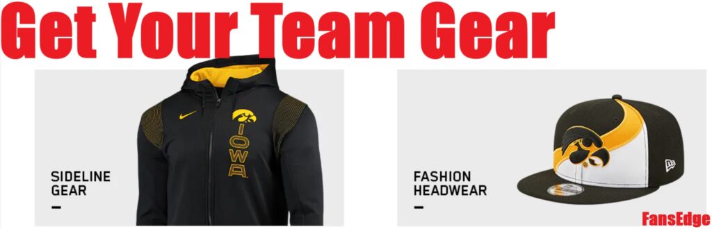 Iowa Hawkeyes apparel ad