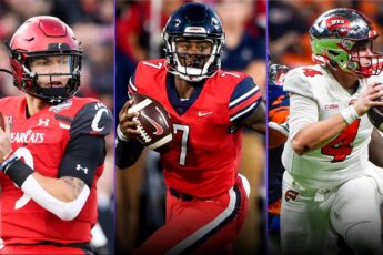 Quarterbacks Malik Willis, Bailey Zappe, and Desmond Ridder.