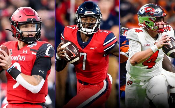 Quarterbacks Malik Willis, Bailey Zappe, and Desmond Ridder.