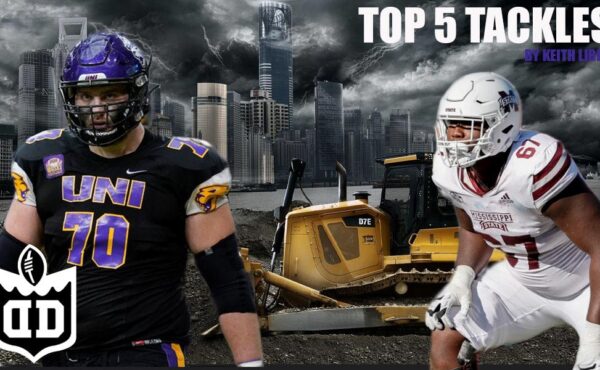 Mississippi state tackle Charles Cross with UNI Tackle Trevor Penning