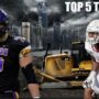 Mississippi state tackle Charles Cross with UNI Tackle Trevor Penning